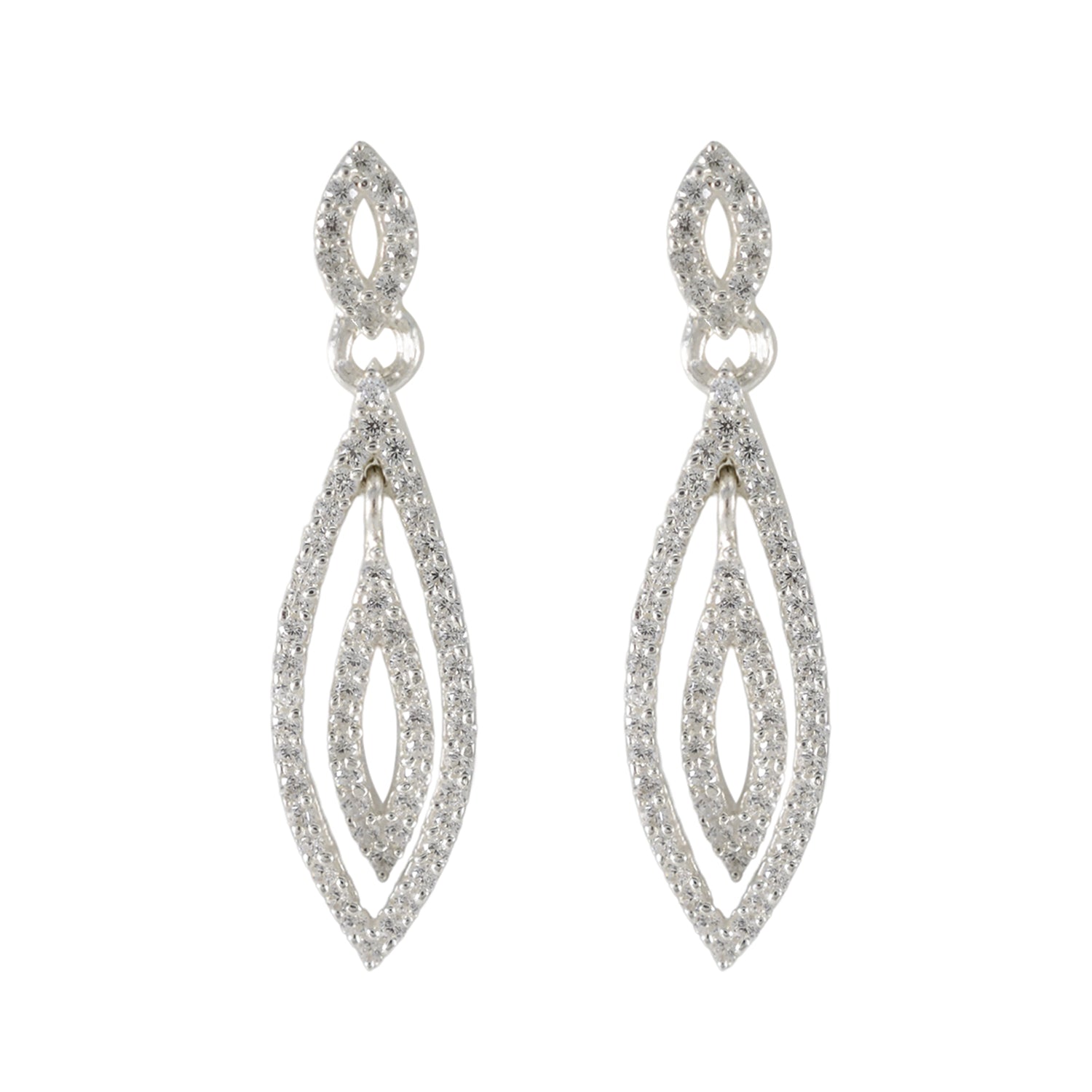 Cubic-Zirconia-Mexican-Bruna-multiple-Stud-White-Sterling-Silver-Earring