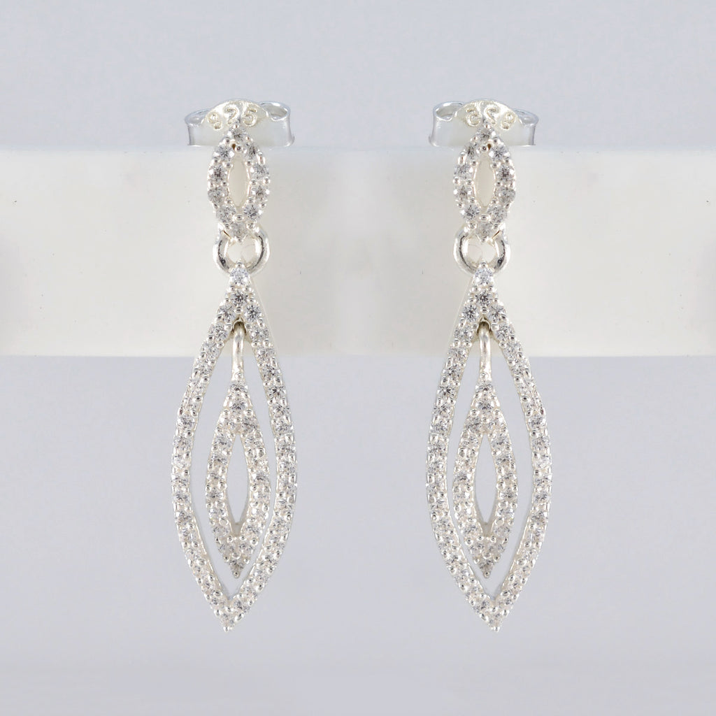 Cubic-Zirconia-Mexican-Bruna-multiple-Stud-White-Sterling-Silver-Earring