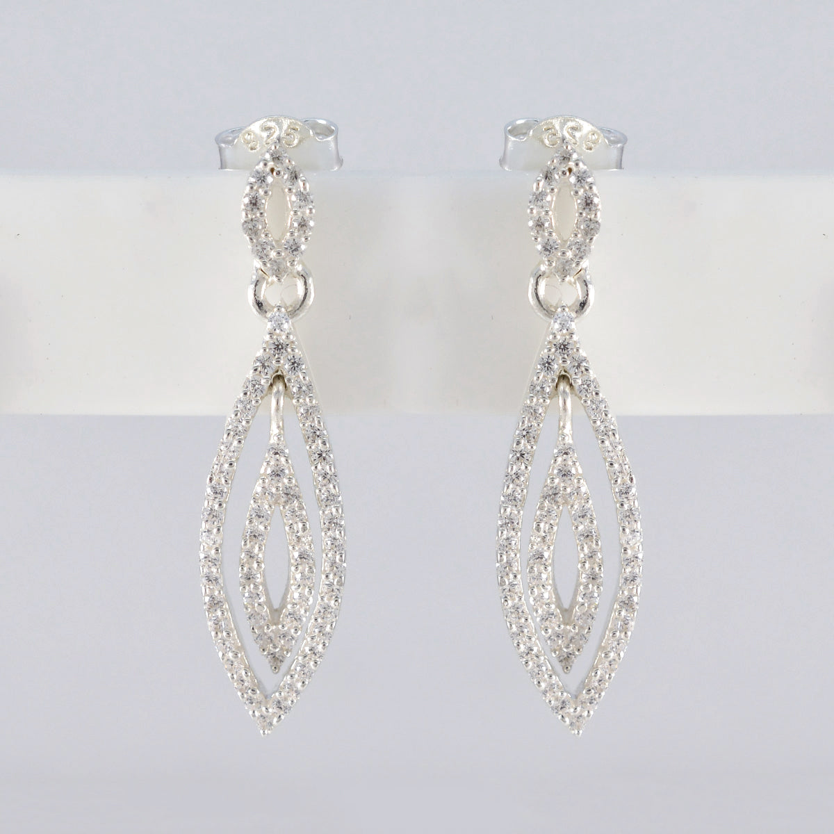 Cubic-Zirconia-Mexican-Bruna-multiple-Stud-White-Sterling-Silver-Earring