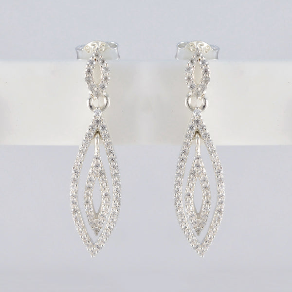 Cubic-Zirconia-Mexican-Bruna-multiple-Stud-White-Sterling-Silver-Earring