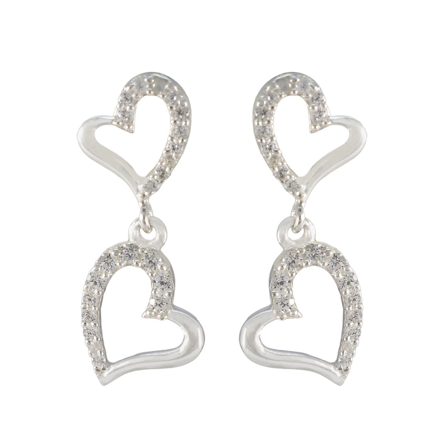 Cubic-Zirconia-Latin-American-Carolina-multiple-Stud-White-925-Sterling-Silver-Earring