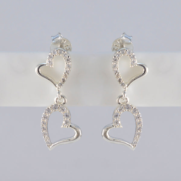 Cubic-Zirconia-Latin-American-Carolina-multiple-Stud-White-925-Sterling-Silver-Earring