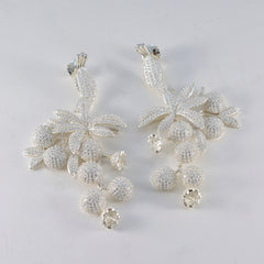 Cubic-Zirconia-Indian-Lakshmi-multiple-Stud-White-925-Sterling-Silver-Earring