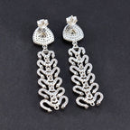 Cubic-Zirconia-Indian-Araya-multiple-Stud-White-Sterling-Silver-Earring