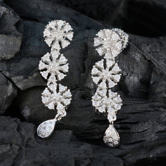 Cubic-Zirconia-Indian-Ayesha-multiple-Stud-White-925-Silver-Earring