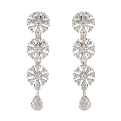 Cubic-Zirconia-Indian-Ayesha-multiple-Stud-White-925-Silver-Earring