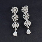 Cubic-Zirconia-Indian-Ayesha-multiple-Stud-White-925-Silver-Earring