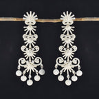 Cubic-Zirconia-Indian-Deewi-multiple-Stud-White-Silver-Earring