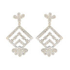 Cubic-Zirconia-Indian-Lakshmi-multiple-Stud-White-Sterling-Silver-Earring