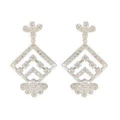 Cubic-Zirconia-Indian-Lakshmi-multiple-Stud-White-Sterling-Silver-Earring