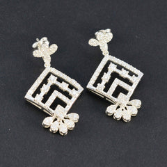 Cubic-Zirconia-Indian-Lakshmi-multiple-Stud-White-Sterling-Silver-Earring