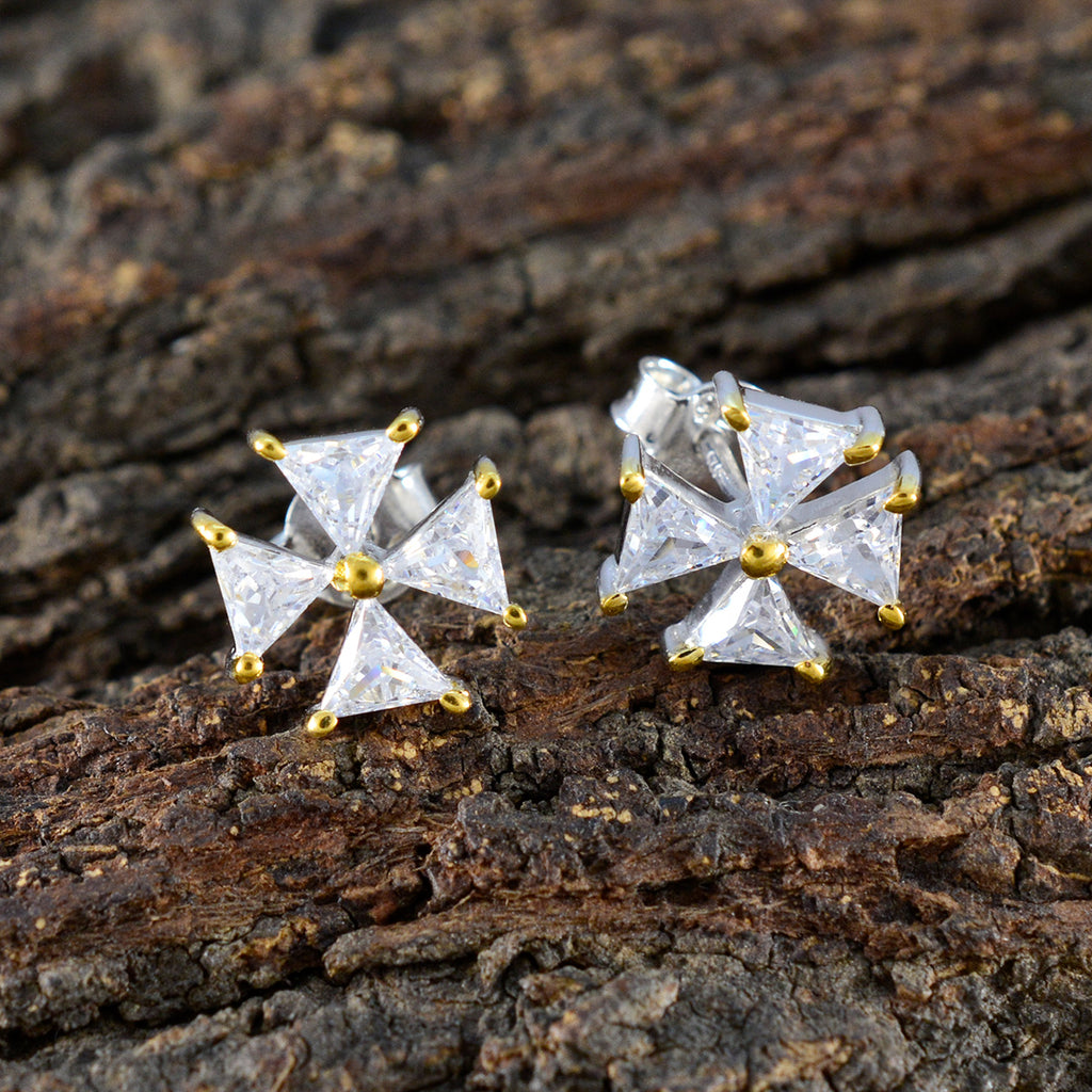 Cubic-Zirconia-American-Aurora-multiple-Stud-White-Sterling-Silver-Earring