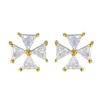 Cubic-Zirconia-American-Aurora-multiple-Stud-White-Sterling-Silver-Earring