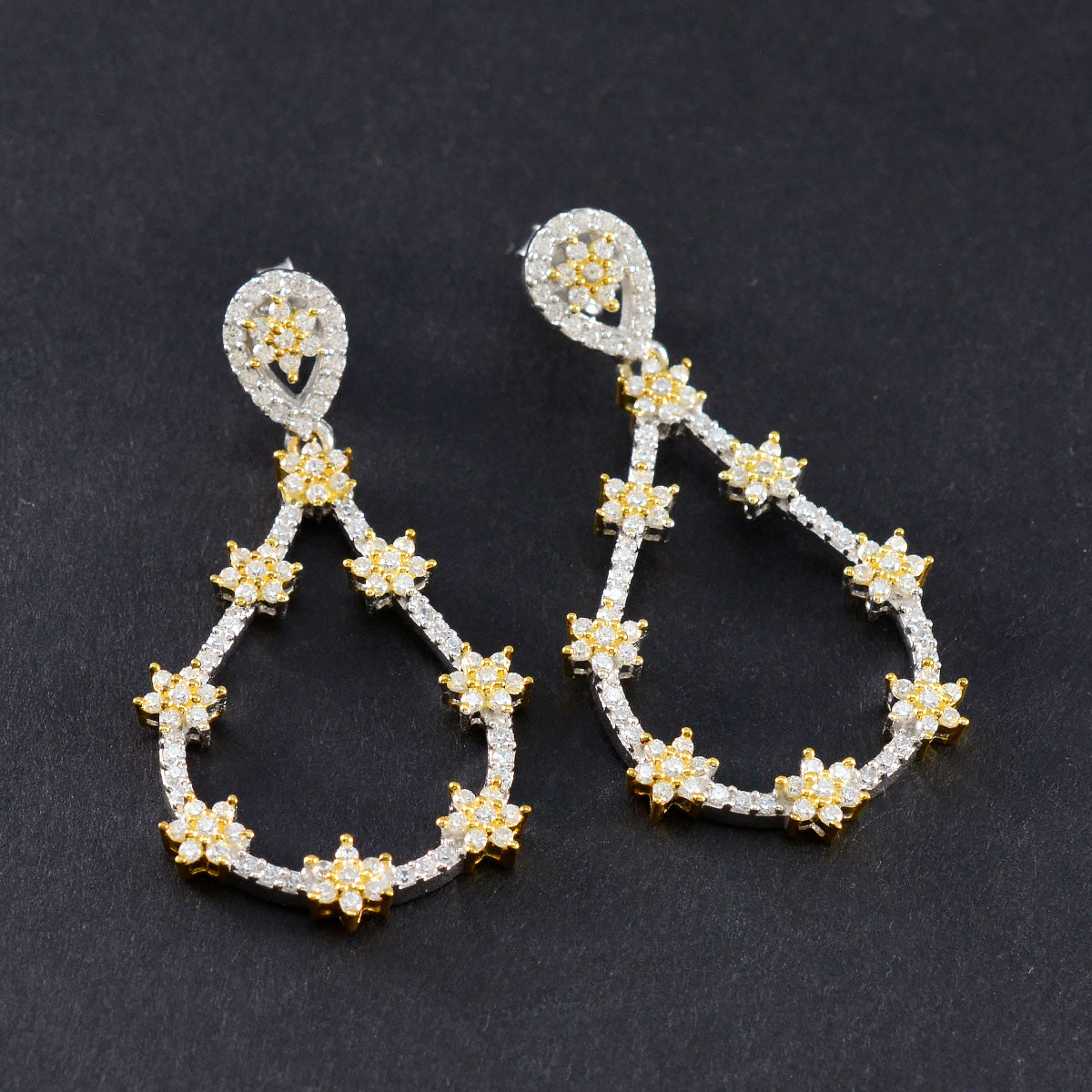 Cubic Zirconia Turkish Ángeles multiple Stud White 92.5 Silver Earring Второстепенное изображение товара