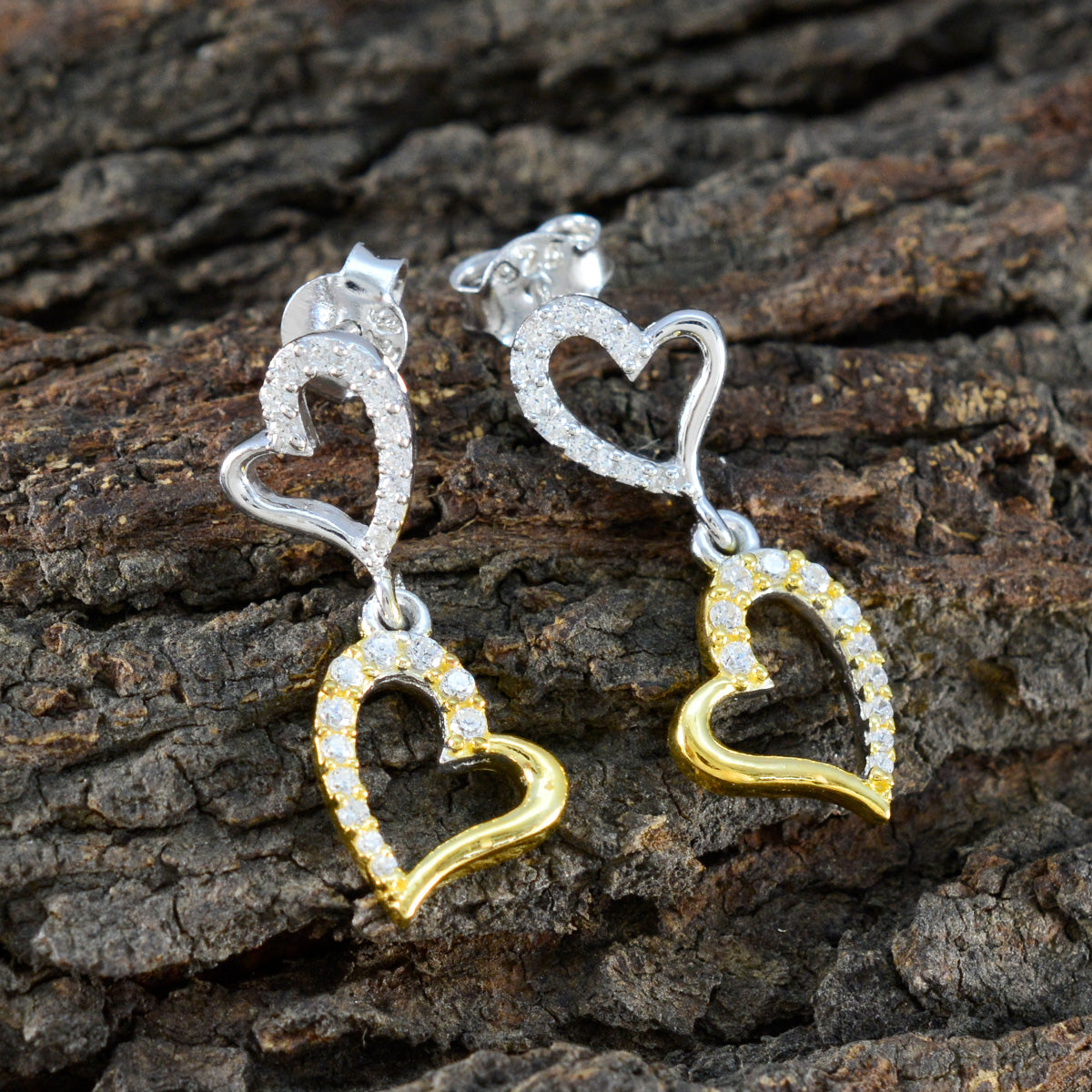 Cubic-Zirconia-French-Cecilia-multiple-Stud-White-Silver-Earring