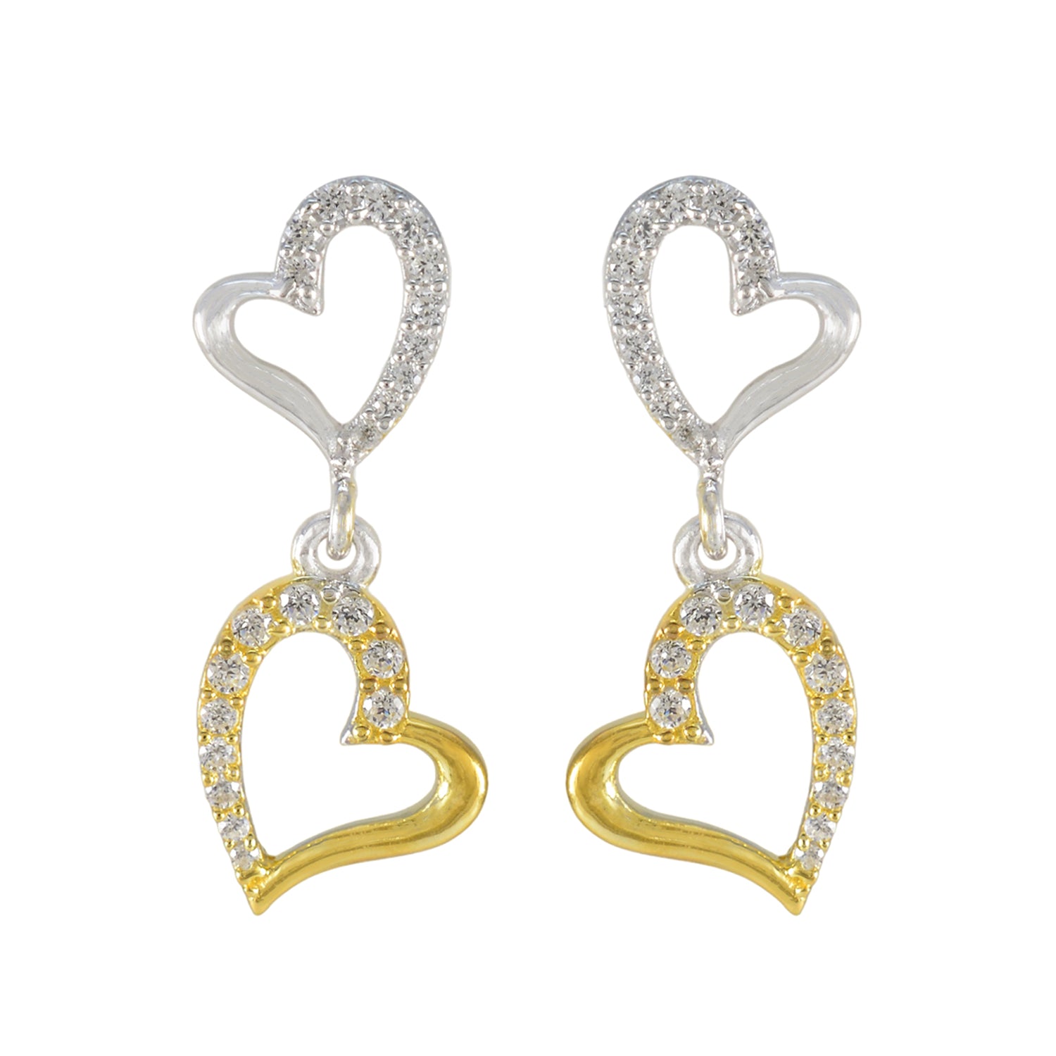 Cubic-Zirconia-French-Cecilia-multiple-Stud-White-Silver-Earring Hoofdafbeelding