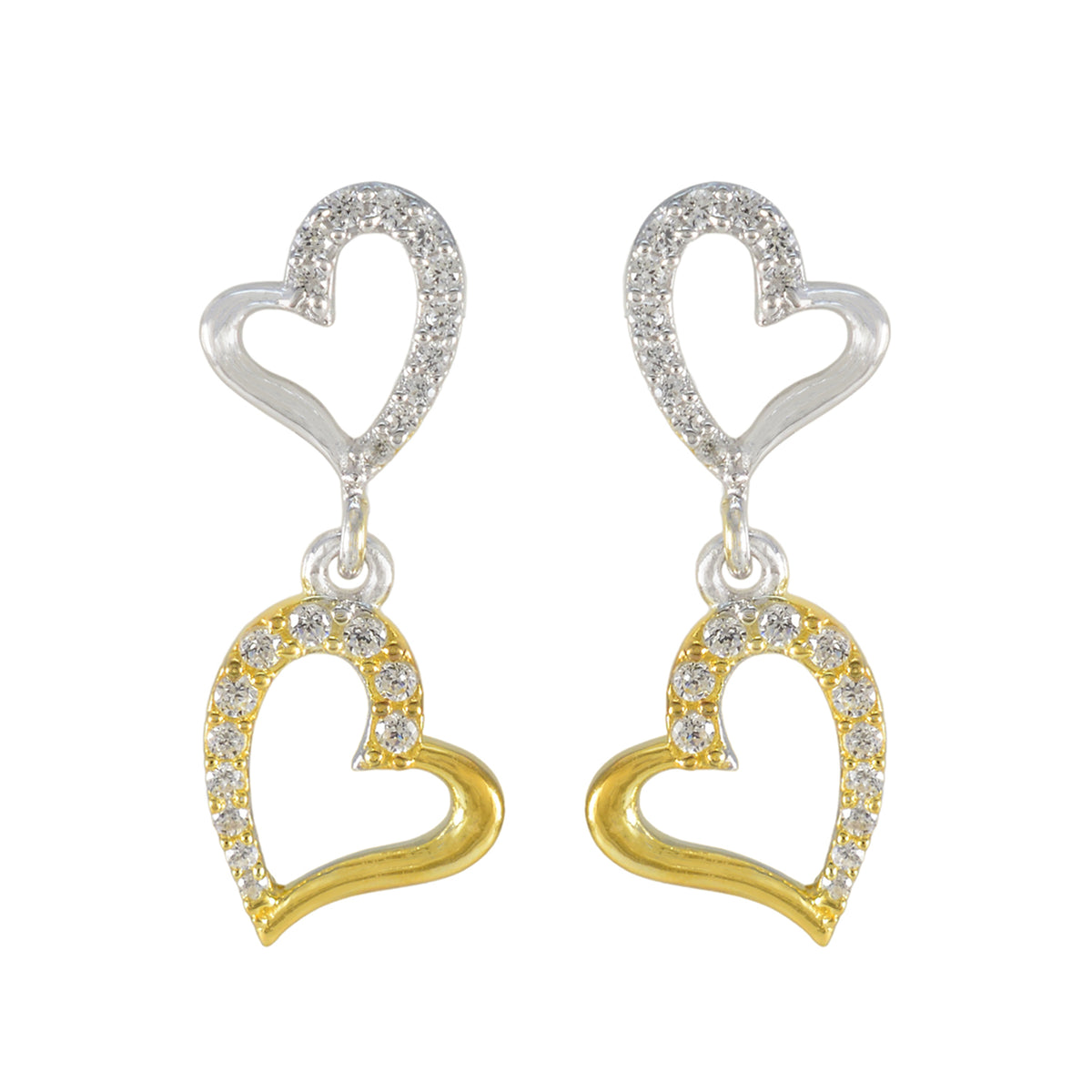 Cubic-Zirconia-French-Cecilia-multiple-Stud-White-Silver-Earring