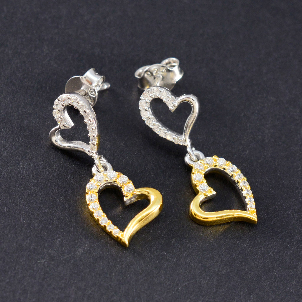 Cubic-Zirconia-French-Cecilia-multiple-Stud-White-Silver-Earring