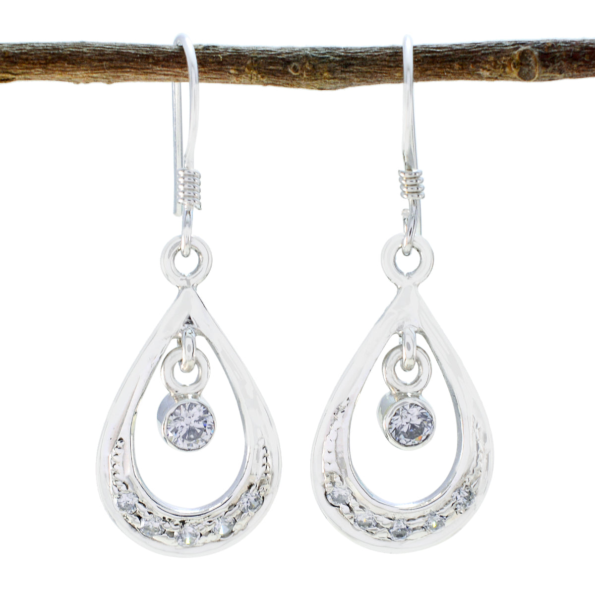 Cubic-Zirconia-Egyptian-Hanna-multiple-Dangle-White-Silver-Earring