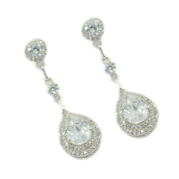 Cubic-Zirconia-Indian-Riya-multiple-Stud-White-925-Silver-Earring