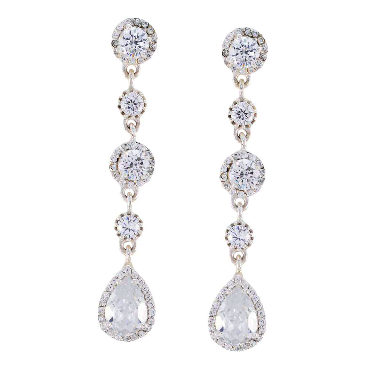 Cubic-Zirconia-Indian-Siti-multiple-Stud-White-92.5-Silver-Earring Главное изображение товара
