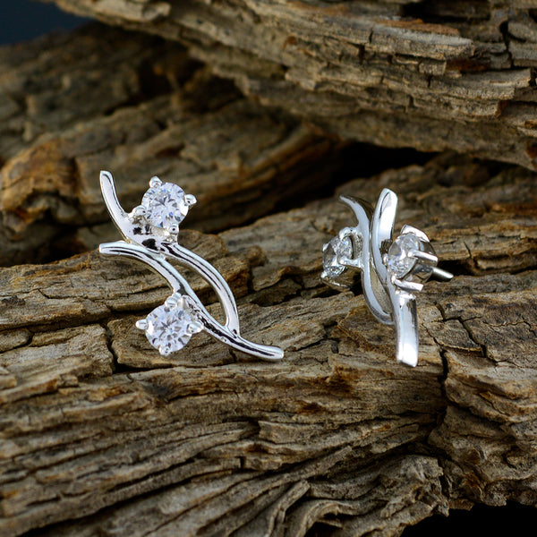 Cubic-Zirconia-American-Hannah-multiple-Stud-White-925-Silver-Earring