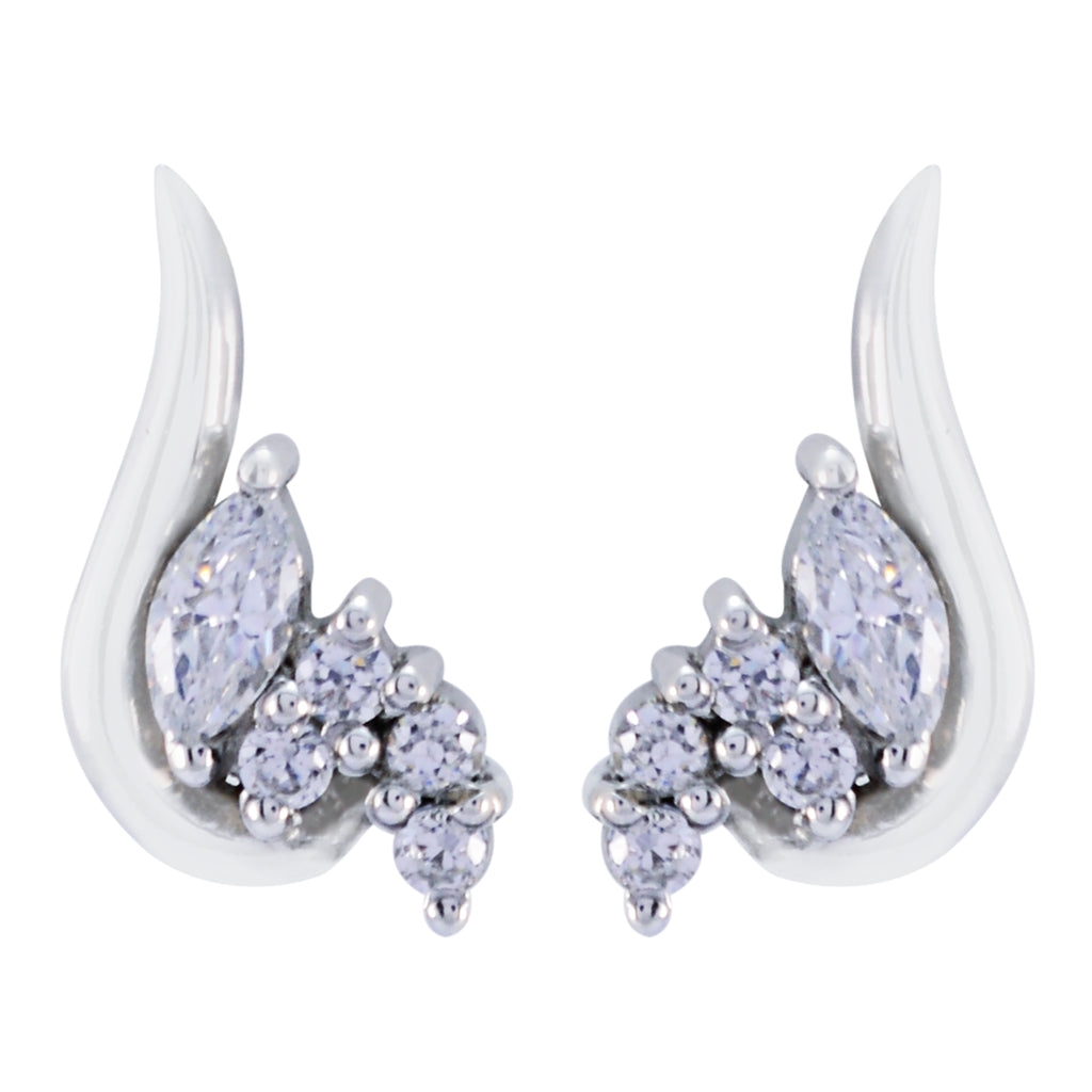Cubic-Zirconia-Korean-Harper-multiple-Stud-White-925-Sterling-Silver-Earring