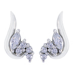 Cubic-Zirconia-Korean-Harper-multiple-Stud-White-925-Sterling-Silver-Earring