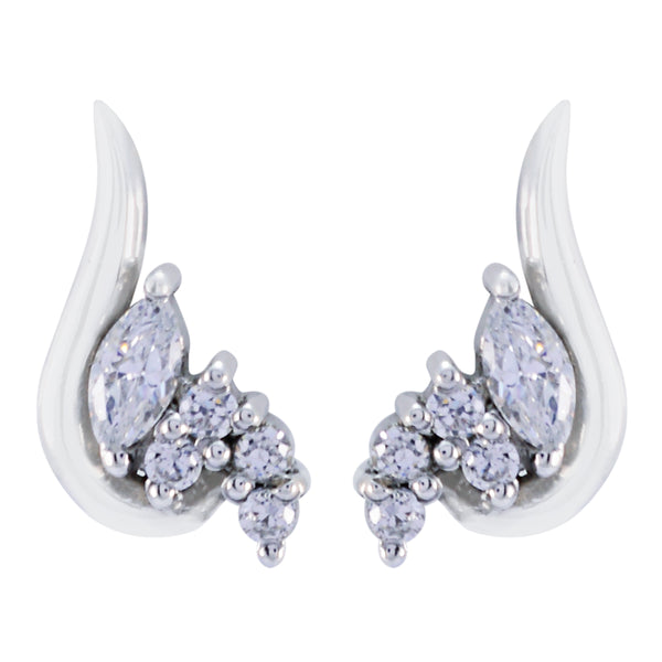 Cubic-Zirconia-Korean-Harper-multiple-Stud-White-925-Sterling-Silver-Earring