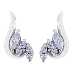 Cubic-Zirconia-Korean-Harper-multiple-Stud-White-925-Sterling-Silver-Earring