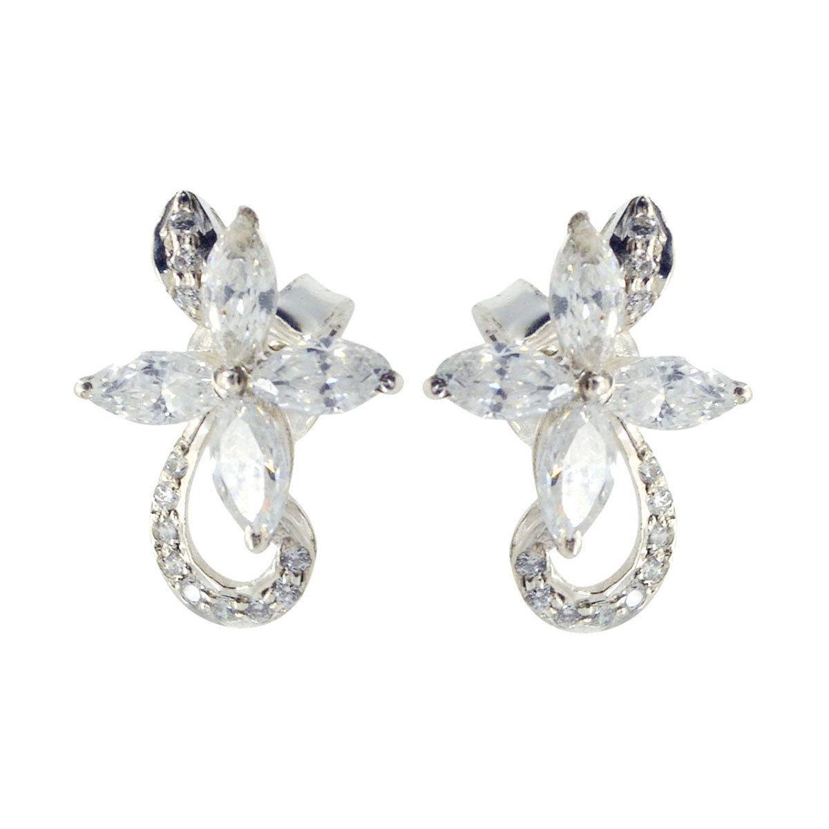 White-CZ-Japanese-Layla-multiple-Stud-White-Silver-Earring