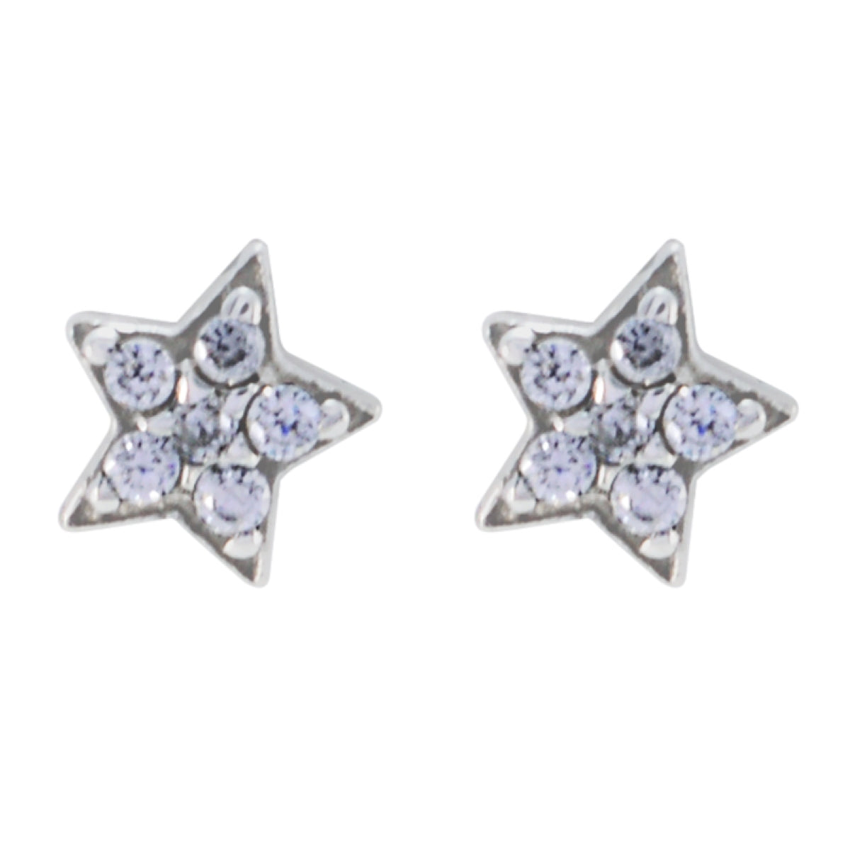 Cubic-Zirconia-Japanese-Hazel-multiple-Stud-White-Silver-Earring Главное изображение товара