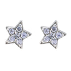 Cubic-Zirconia-Japanese-Hazel-multiple-Stud-White-Silver-Earring