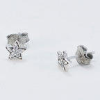Cubic-Zirconia-Japanese-Hazel-multiple-Stud-White-Silver-Earring