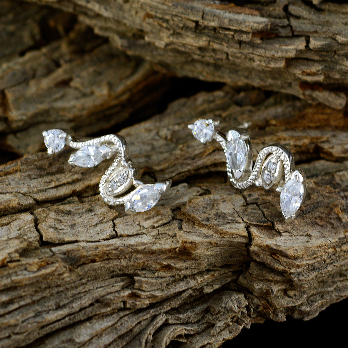 White-CZ-French-Laura-multiple-Stud-White-Silver-Earring