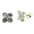 Cubic-Zirconia-Mexican-Isabel-multiple-Stud-White-Sterling-Silver-Earring