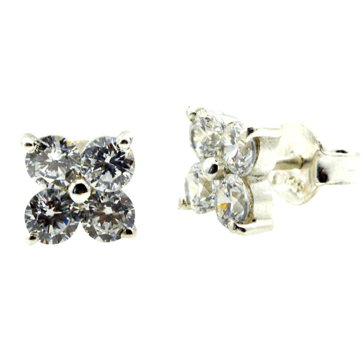 Cubic-Zirconia-Mexican-Isabel-multiple-Stud-White-Sterling-Silver-Earring