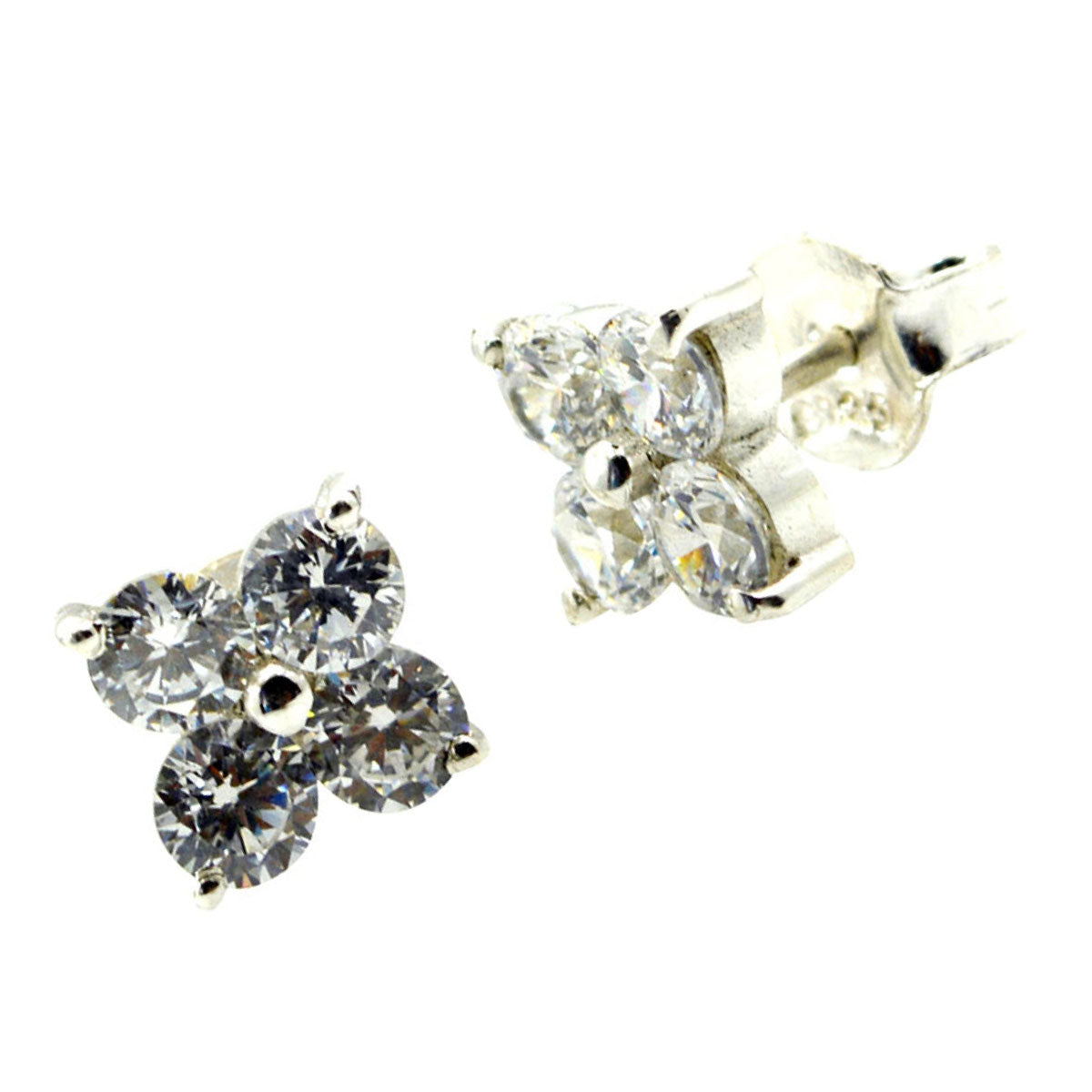 Cubic-Zirconia-Mexican-Isabel-multiple-Stud-White-Sterling-Silver-Earring