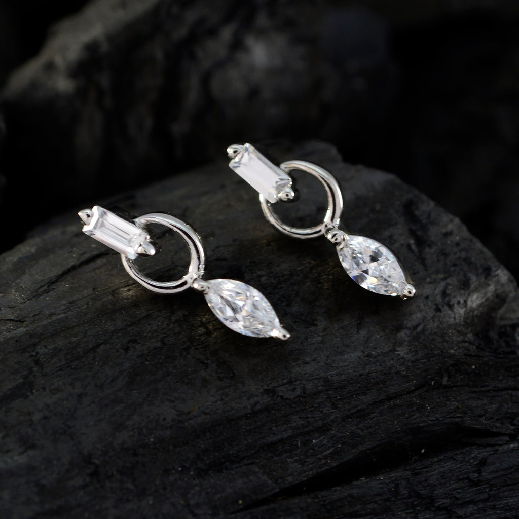 Weiß-CZ-Marokkanische-Savanne-mehrere-Ohrstecker-Weiß-925-Silber-Ohrring