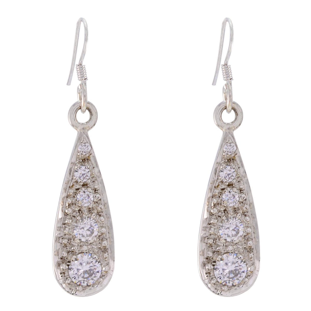 Cubic-Zirconia-French-Ivy-multiple-Dangle-White-Sterling-Silver-Earring Главное изображение товара