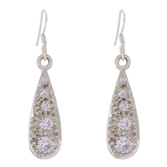 Cubic-Zirconia-French-Ivy-multiple-Dangle-White-Sterling-Silver-Earring