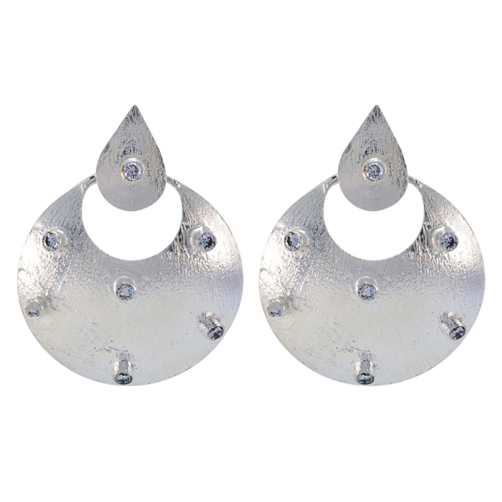 Cubic-Zirconia-German-Josephine-multiple-Stud-White-925-Silver-Earring