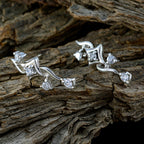 Cubic-Zirconia-African-Julia-multiple-Stud-White-925-Silver-Earring