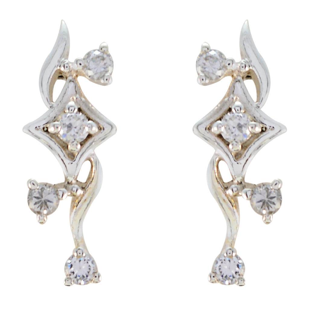 Cubic-Zirconia-African-Julia-multiple-Stud-White-925-Silver-Earring