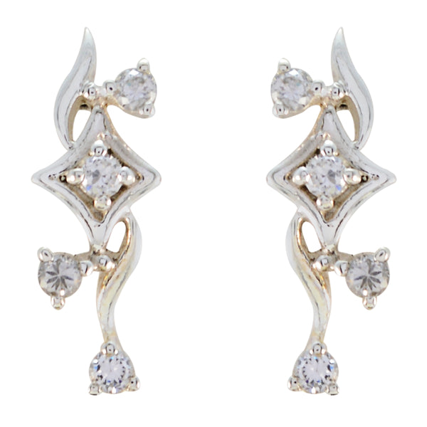 Cubic-Zirconia-African-Julia-multiple-Stud-White-925-Silver-Earring
