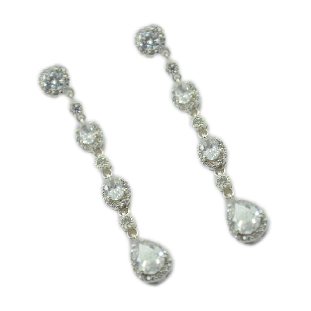 Cubic-Zirconia-Indian-Putri-multiple-Stud-White-925-Silver-Earring