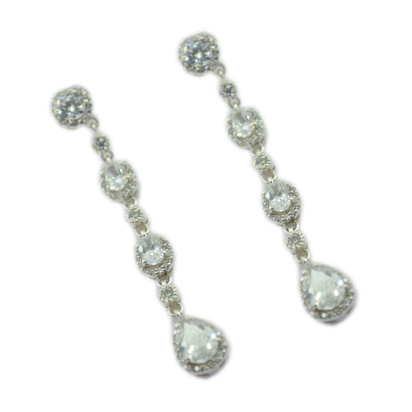 Cubic-Zirconia-Indian-Putri-multiple-Stud-White-925-Silver-Earring