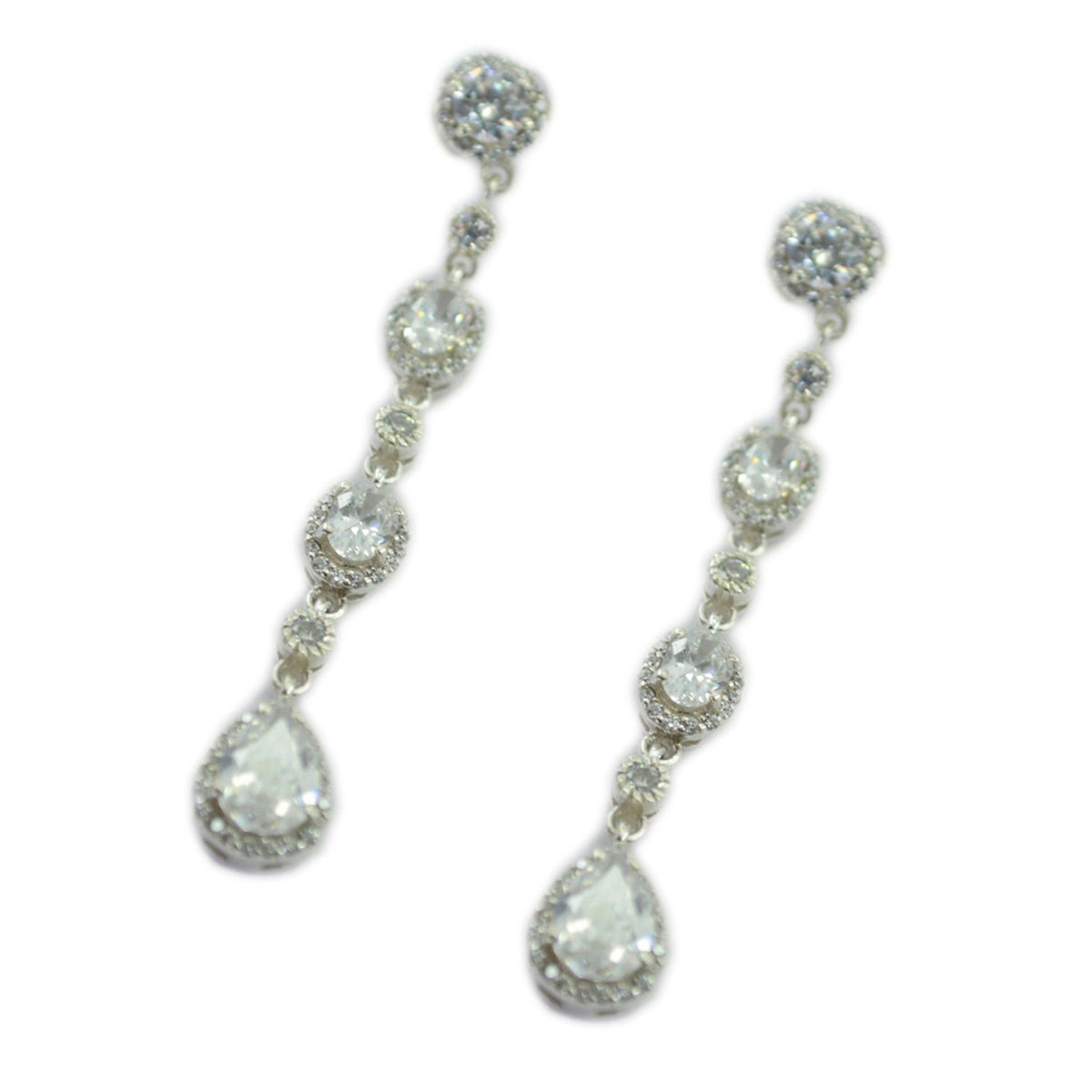 Cubic-Zirconia-Indian-Putri-multiple-Stud-White-925-Silver-Earring