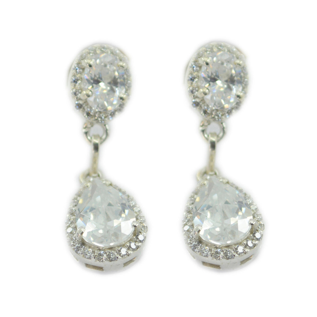 White-CZ-Indian-Ananya-multiple-Stud-White-Silver-Earring Главное изображение товара