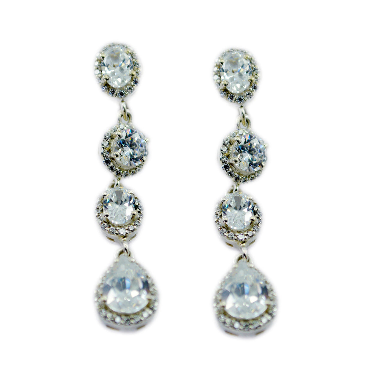 Cubic-Zirconia-Indian-Zara-multiple-Stud-White-925-Sterling-Silver-Earring